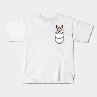 Funny Ragdoll Pocket Cat Kids T-Shirt